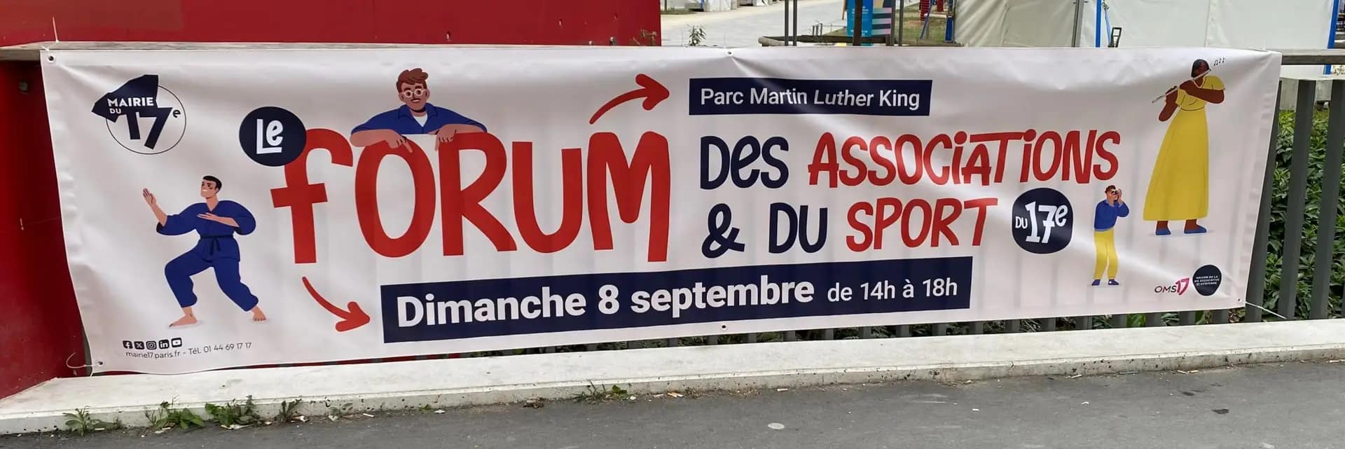 Bannière du forum des associations et du sport de la Mairie du 17ème arrondissement de Paris en 2024